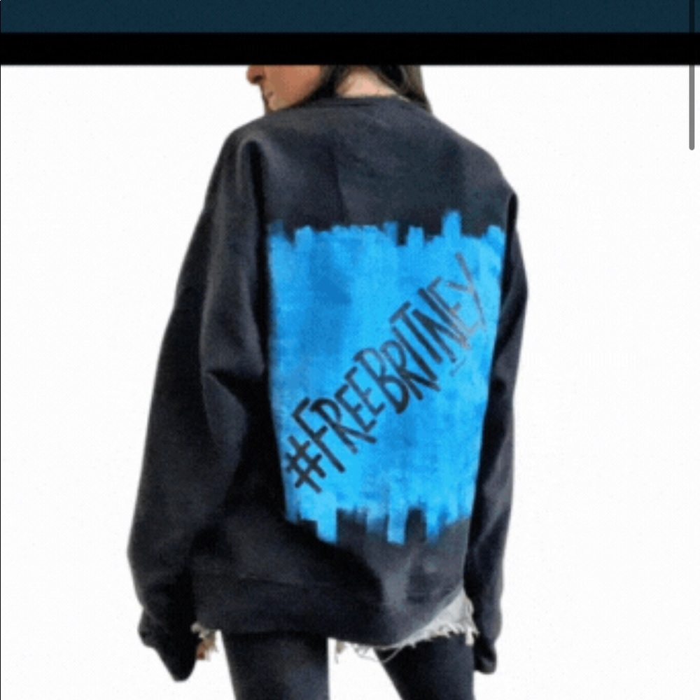 #FREEBRITNEY Black Sweatshirt with Blue Back Graphic